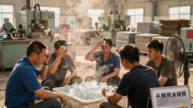 车间高温不用愁 杭州防暑降温冰块成了工人的救命凉方